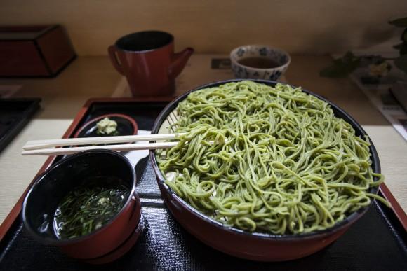 Matcha-infused soba noodles. (Annie Wu/Epoch Times)