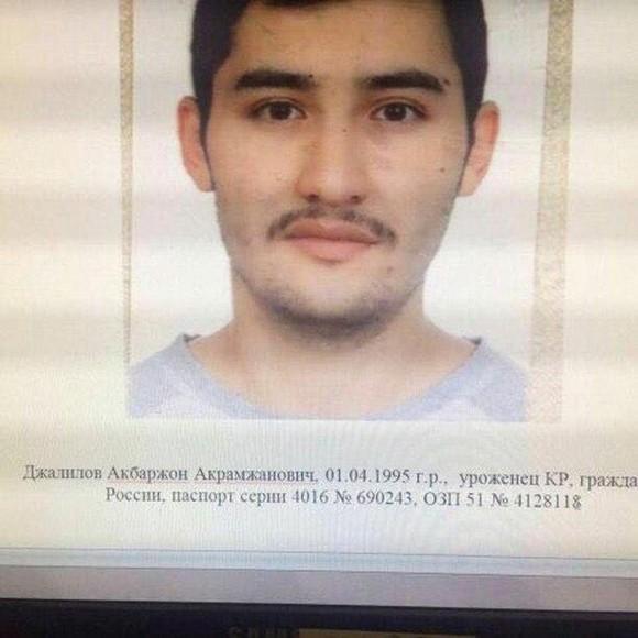 Suspect Akbarzhon Jalilov. (5th Channel Russia/via Reuters)