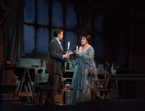 Dmytro Popov as Rodolfo and Ailyn Pérez as Mimì in Puccini's "La Bohème" at the Met Opera in January. Pérez takes part in the second Opera Party on May 15. (Marty Sohl/Metropolitan Opera)