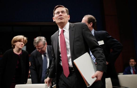 Michael Morell, who has served as deputy and acting CIA director, arrives to testify before the House Select Intelligence Committee on April 2, 2014. (Win McNamee/Getty Images)