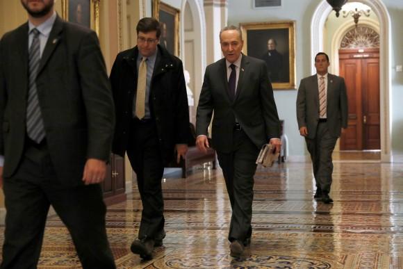 Senate Minority Leader Chuck Schumer arrives ahead of the vote to confirm Judge Neil Gorsuch as an Associate Justice of the Supreme Court at the U.S. Capitol in Washington on April 7, 2017. (REUTERS/Aaron P. Bernstein)