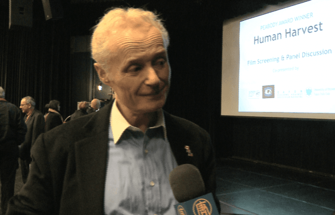 Brian Lee Crowley, managing director of the Macdonald-Laurier Institute, attended the "Human Harvest" film screening at the University of Ottawa on April 6, 2017. (NTD Television)