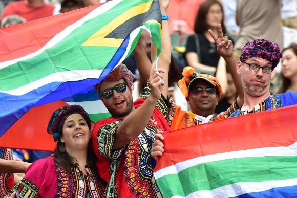 South African supporters in the South Stand. (Bill Cox/Epoch Times)