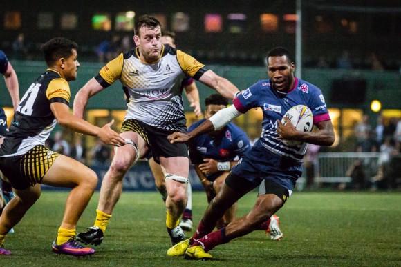 Action from the final of the 2017 GFI HKFC Tens with UBB Gavekal in possession. (Dan Marchant)