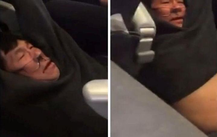 A video screengrab shows passenger David Dao being dragged off a United Airlines flight at Chicago O'Hare International Airport in this video filmed by @JayseDavid on April 9, 2017. (Jayse D. Anspach via REUTERS)