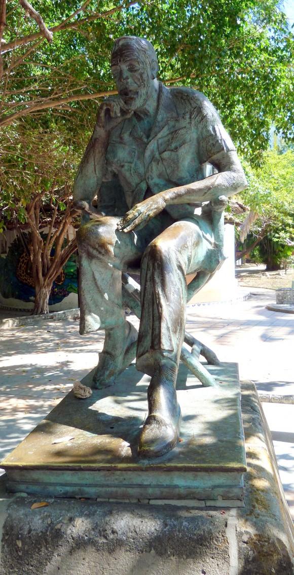 Statue of director John Huston, erected in 1988 on the 25th anniversary of the filming of "The Night of the Iguana." (Barbara Angelakis)