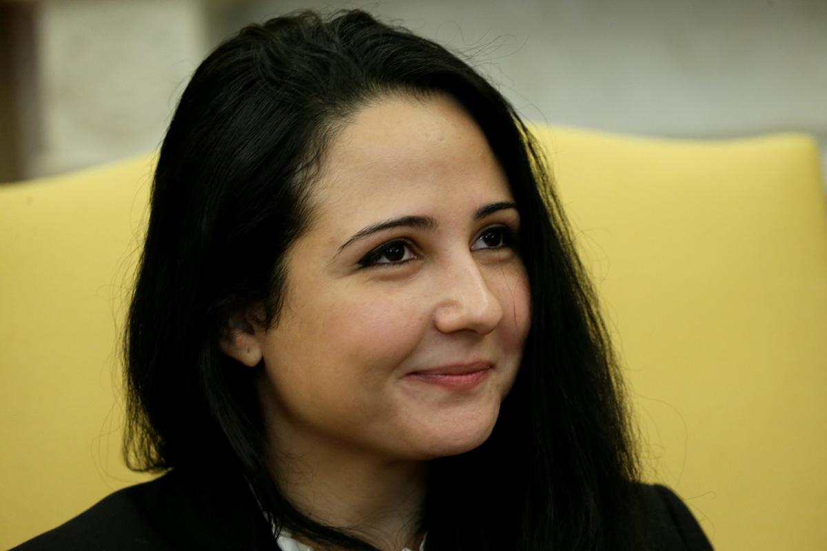 Aya Hijazi during her meeting with President Donald Trump in the Oval Office of the White House in Washington on April 21, 2017. (REUTERS/Kevin Lamarque)