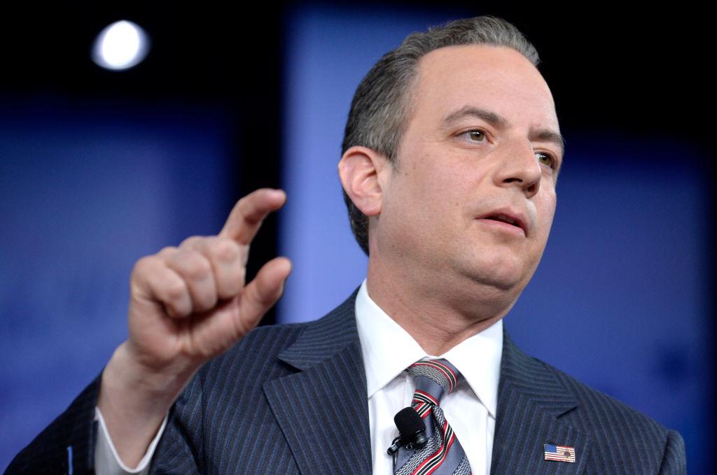 White House Chief of Staff Reince Priebus during a discussion at the Conservative Political Action Conference (CPAC) at National Harbor, Maryland on Feb. 23, 2017. (MIKE THEILER/AFP/Getty Images)