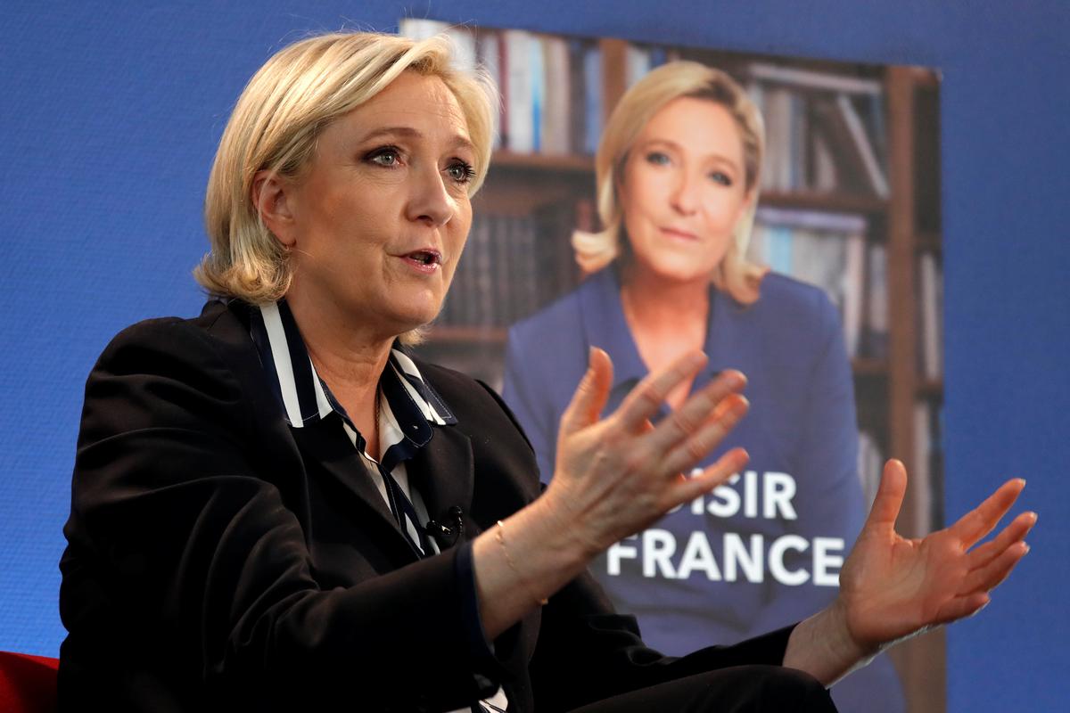 Marine Le Pen, French National Front (FN) candidate for 2017 presidential election, during an interview with Reuters in Paris, France on May 2, 2017. (REUTERS/Charles Platiau(