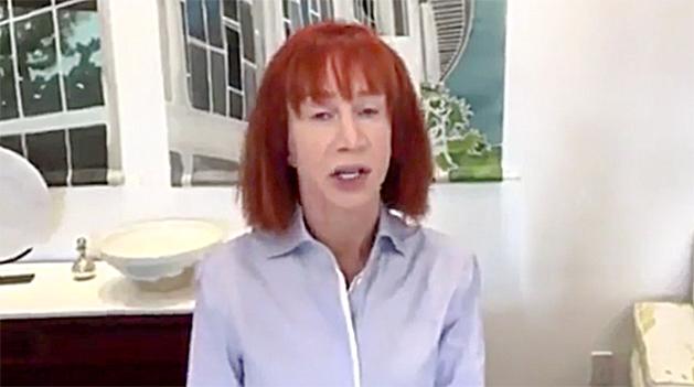 TV host Kathy Griffin apologizes on May 31 for a photo in which she held a prop of a bloody, decapitated head resembling President Donald Trump.
