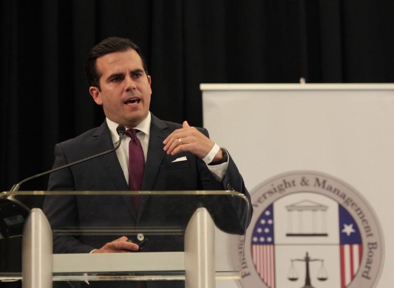 Puerto Rico's Governor Ricardo Rossello during a meeting of the Financial Oversight and Management Board for Puerto Rico at the Convention Center in San Juan, Puerto Rico on March 31, 2017. (REUTERS/Alvin Baez)