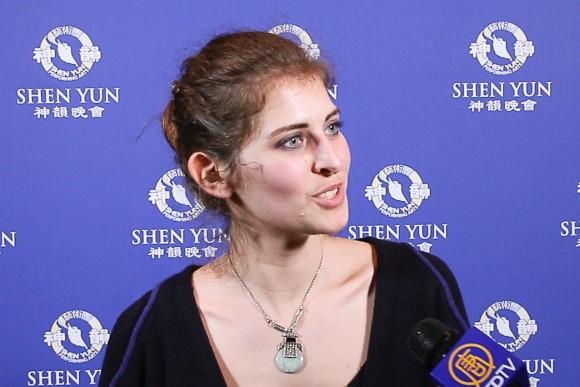 Charlène Belhasen attended the Shen Yun's opening night in Paris on April 21, 2017. (NTD Television)
