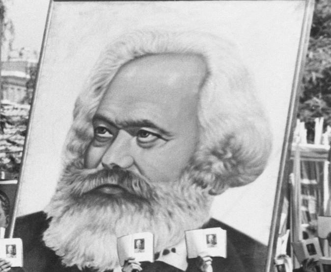 Poster of Karl Marx in a Chinese rally in 1966. (AP Photo, File)