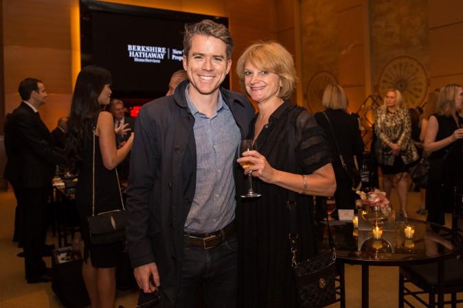 Actor Christian Campbell and Graceann Berstein at the Berkshire Hathaway HomeServices New York celebration. (Benjamin Chasteen/The Epoch Times)