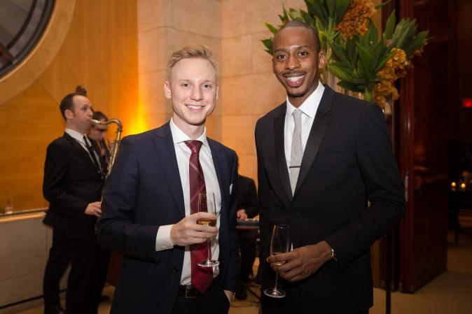Niklas Hackstein and Carlton Williams at the Berkshire Hathaway HomeServices New York celebration. (Benjamin Chasteen/The Epoch Times)