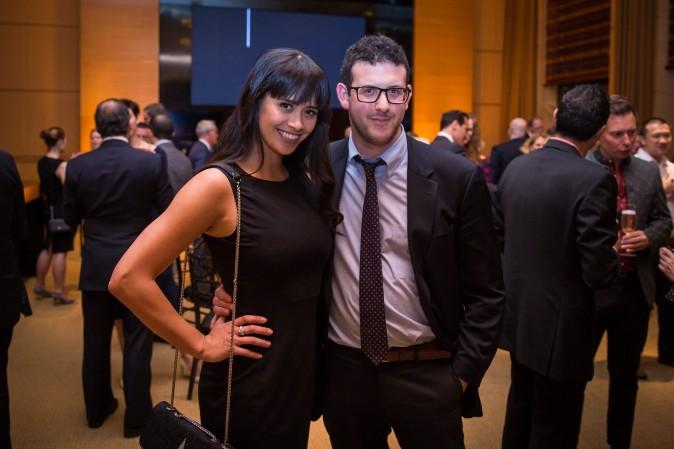 Vanessa Rumreich and Alex Ritscher at the Berkshire Hathaway HomeServices New York celebration. (Benjamin Chasteen/The Epoch Times)