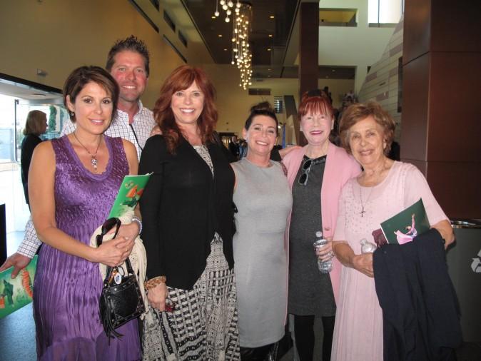 Kimber Eastwood (3rd L), her husband, Shawn Midkiff (2nd L), family, and friends enjoyed the matinee showing of Shen Yun Performing Arts at the Fred Kavli Theatre on March 29, 2017. "It just has such a beautiful message about how goodness, and love, and patience overcome evil and nastiness," Kimber Eastwood said. (Yaning Liu/Epoch Times)