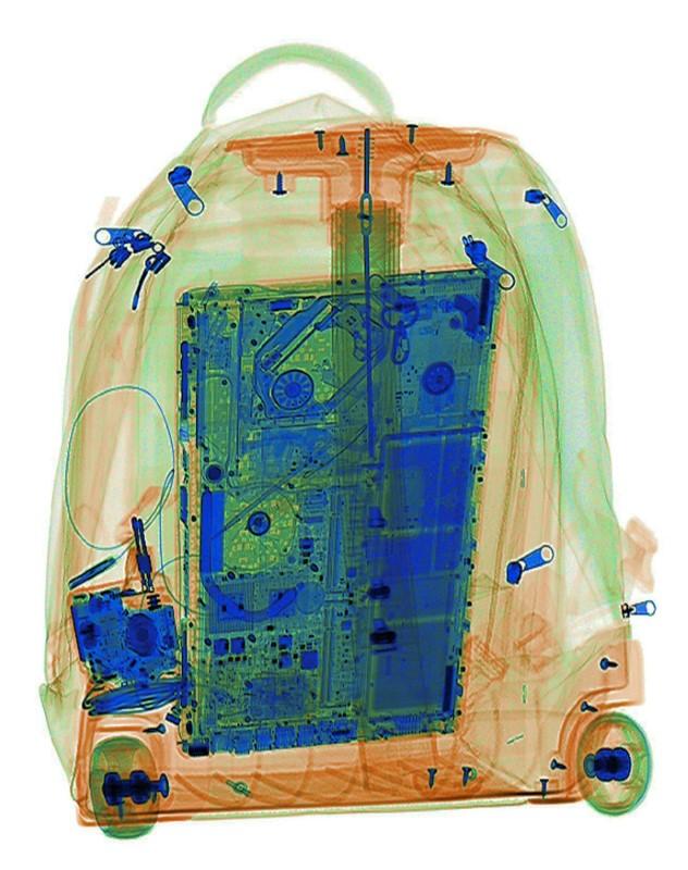 An illustration picture shows a laptop on the screen of an X-ray security scanner, April 7, 2017. (REUTERS/Srdjan Zivulovic/Illustration)