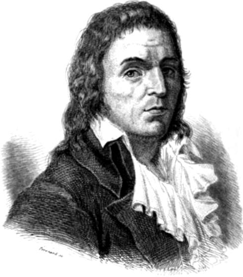 François-Noël Babeuf (1760–1797), regarded as the first revolutionary communist, is shown in a portrait from a 1846 book by Léonard Gallois. (Public Domain)