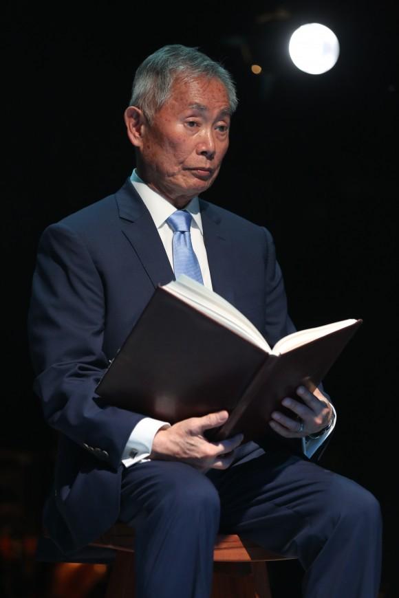 George Takei as the Reciter. (Joan Marcus)
