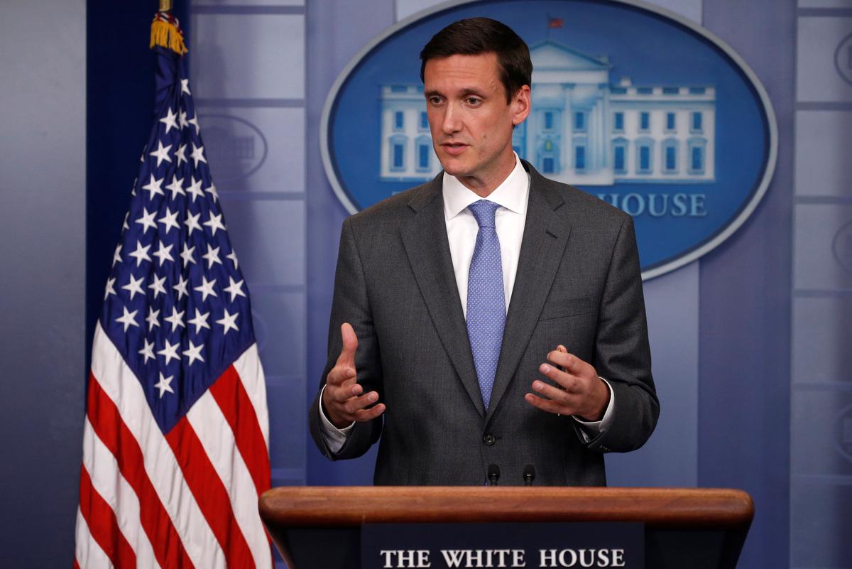 White House Homeland Security Advisor Tom Bossert speaks to reporters about the global WannaCry "ransomware" cyber attack, prior to the daily briefing at the White House in Washington on May 15, 2017. (REUTERS/Jonathan Ernst)