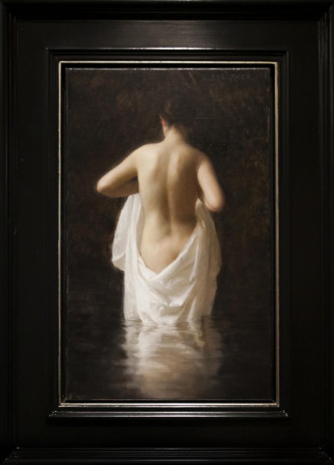 "Bather," 2015, by Joshua LaRock, oil on linen. Recipient of an honorable mention at the 12th International ARC Salon, "Bather" is one among several of the finest paintings in the exhibition and is in keeping with ARC's highest aspirations. (Milene Fernandez/The Epoch Times)