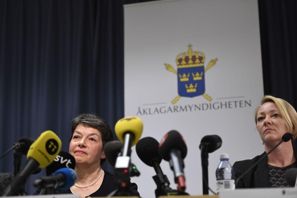 Prosecutors Marianne Ny (L) and Ingrid Isgren attend a press conference in Stockholm on May 19, 2017. (MAJA SUSLIN/AFP/Getty Images)