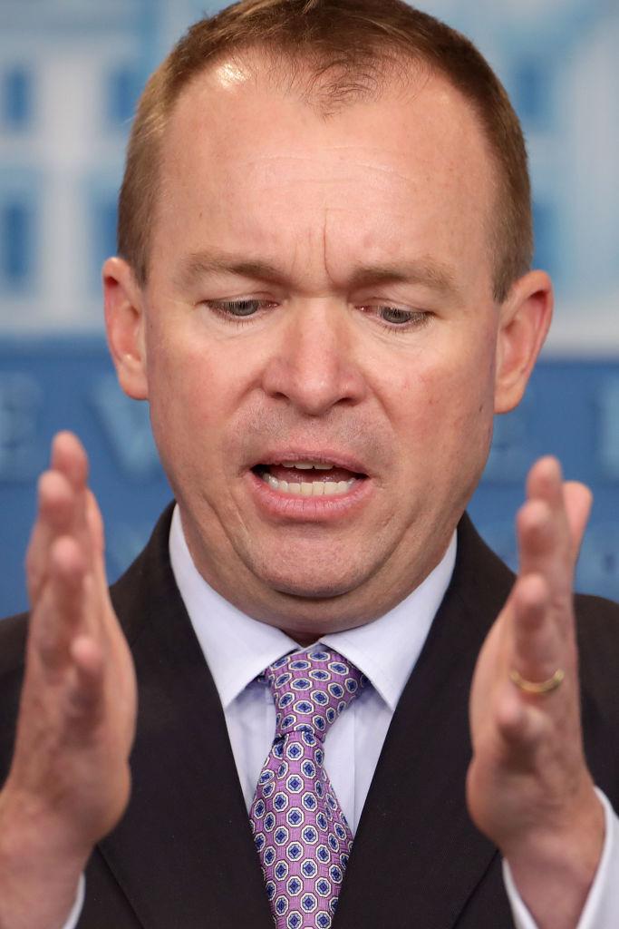Office of Management and Budget Director Mick Mulvaney at a news conference at the White House in Washington on May 23, 2017. (Chip Somodevilla/Getty Images)