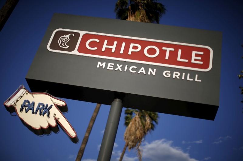 Signage for a Chipotle Mexican Grill is seen in Los Angeles, Calif., on April 25, 2016. (REUTERS/Lucy Nicholson)