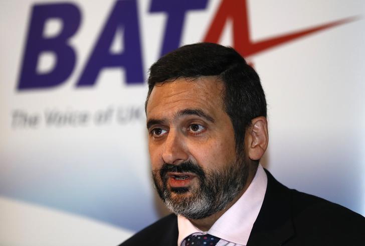Alex Cruz, Chairman and Chief Executive of British Airways attends The British Air Transport Association (BATA) Annual Lecture in London, Britain on Oct. 12, 2016. (REUTERS/Stefan Wermuth)