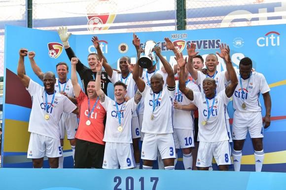 Citi All Stars winners of the 2017 Soccer Sevens Masters Championship on Sunday May 28. (Bill Cox/Epoch Times)