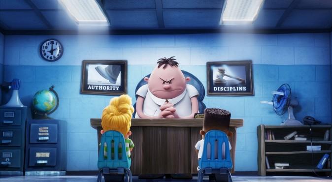 (L–R) Harold (voiced by Thomas Middleditch), Mr. Krupp (voiced by Ed Helms) and George (voiced by Kevin Hart) in DreamWorks Animation's "Captain Underpants: The First Epic Movie." (DreamWorks Animation LLC)