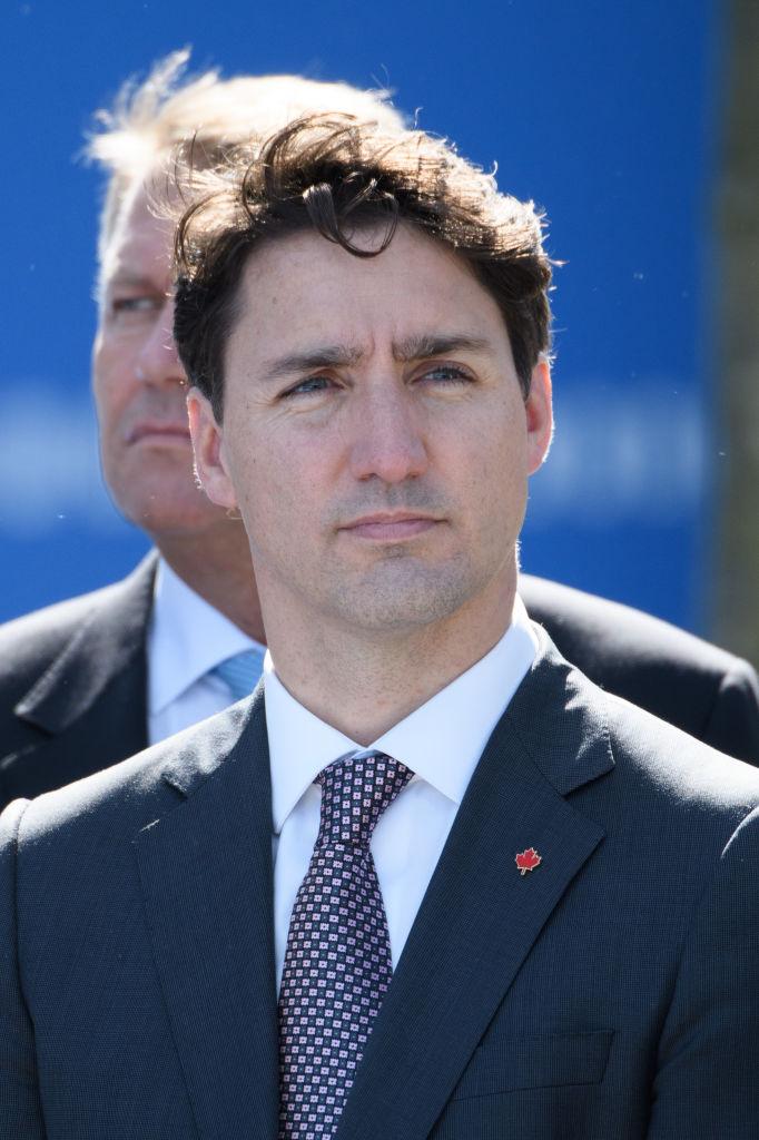 Canadian Prime Minister Justin Trudeau attends the unveiling ceremony of the new NATO headquarters in Brussels, on May 25, 2017. (CHRISTOPHE LICOPPE/AFP/Getty Images)