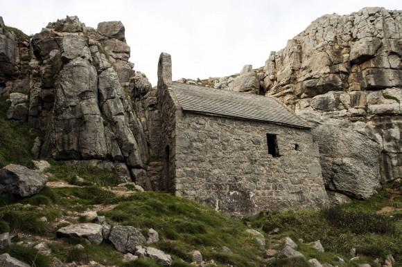 The tiny, almost impossible-to-find St. Govan's Chapel on the rough Welsh coast. (Carole Jobin)