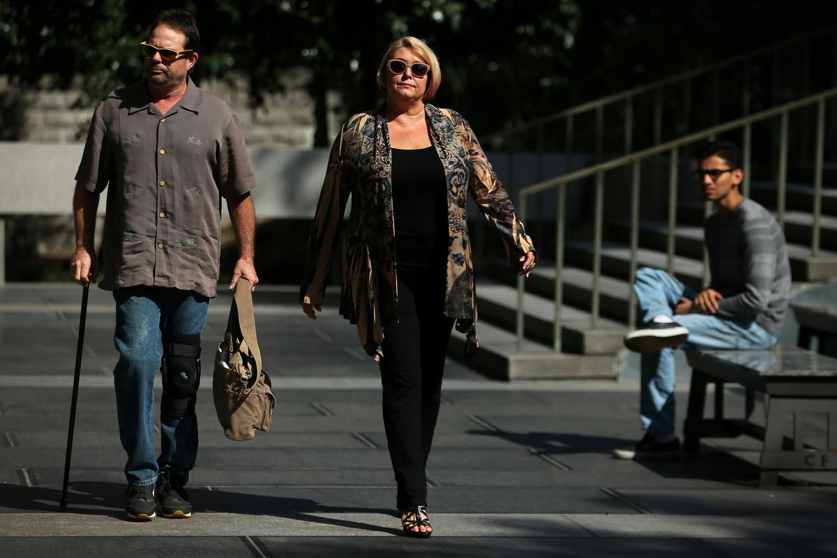 Samantha Geimer arrives at court to attend a hearing regarding the 40 year-old case against filmmaker Roman Polanski in Los Angeles, Calif., on June 9, 2017. (REUTERS/Mike Blake)