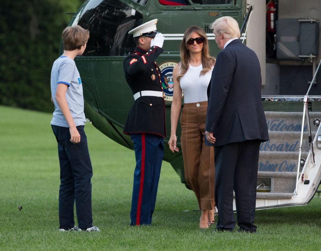 President Donald Trump, first lady Melania Trump and their son Barron Trump arrive at the White House in Washington on June 11, 2017. (Chris Kleponis-Pool/Getty Images)