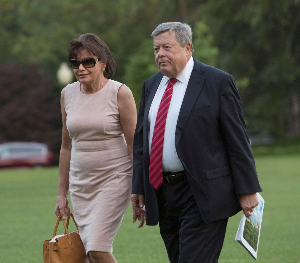 Viktor Knavs and Amalija Knavs, parents of first lady Melania Trump, arrive at the White House with the first family in Washington on June 11, 2017. (Chris Kleponis-Pool/Getty Images)