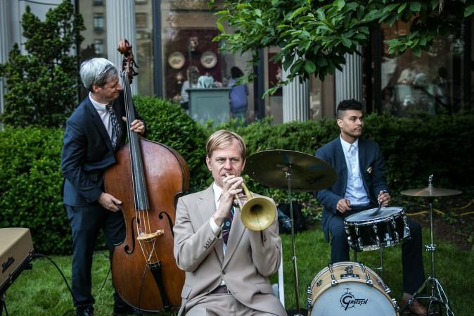 Jazz band The Flail perform at The Frick's Spring Garden Party. (Benjamin Chasteen/The Epoch Times)