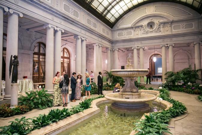 The Frick's Garden Court during the Spring Garden Party. (Benjamin Chasteen/The Epoch Times)