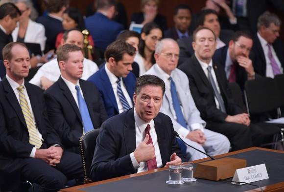 Former FBI director James Comey testifies<br/>before the Senate intelligence committee on June 8, 2017. (MANDEL NGAN/AFP/Getty Images)