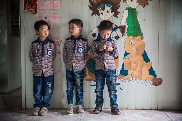 Triplets now living at Sun Valley, a home for children whose parents are serving prison terms. (Good Company Pictures)