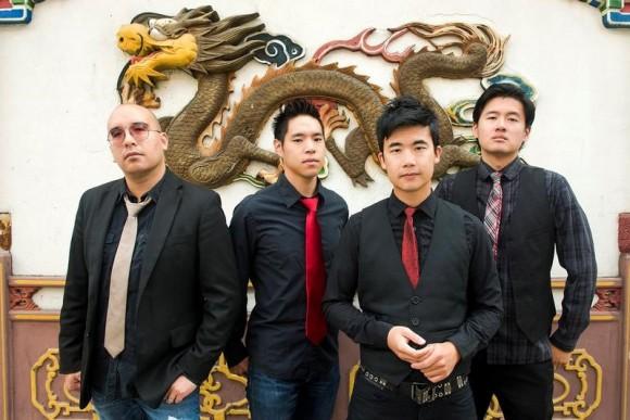 Members of the Portland, Oregon-based Asian-American rock band The Slants (L-R) Tyler Chen, Ken Shima, Simon Tam, Joe X. Jiang pose in Portland, Oregon, U.S., August 21, 2015 in a picture released by band representatives. (Anthony Pidgeon/Handout via Reuters)
