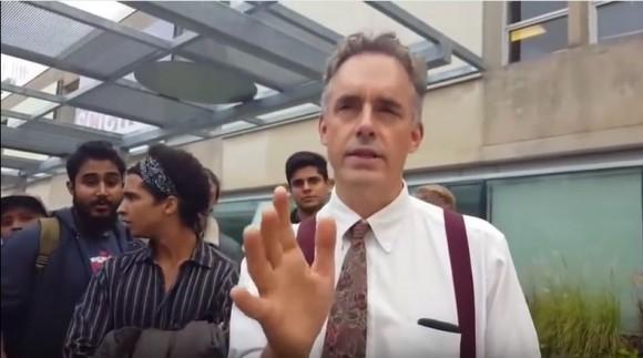 University of Toronto psychology professor Jordan Peterson after speaking at a rally at the university in October 2016. Peterson has become a leading figure in the debate over free speech versus censorship on campuses. (Screengrab/YouTube)