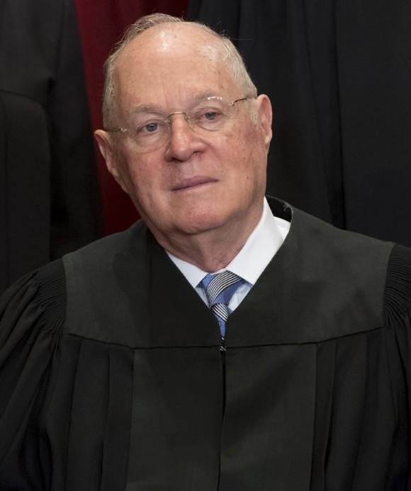 US Supreme Court Associate Justice Anthony M. Kennedy sits for an official photo with other members of the US Supreme Court in the Supreme Court in Washington, DC, June 1, 2017. (Saul Loeb/AFP/Getty Images)