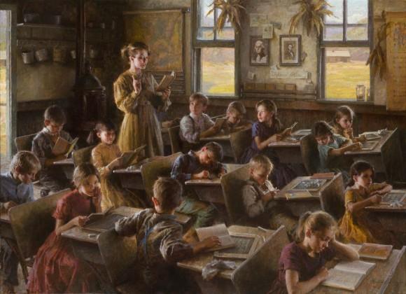 "Country Schoolhouse, 1879." Oil on canvas, 44 inches by 60 inches. Winner of the Autry Museum David P. Usher Patrons' Choice Award in 2010. (Courtesy of Morgan Weistling)