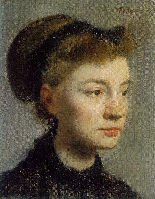 "Portrait of a Young Woman," 1867, by Edgar Degas (1834–1917). Oil on canvas, 8.6 inches by 10.6 inches, Musée d'Orsay, Paris, France. (Public Domain)