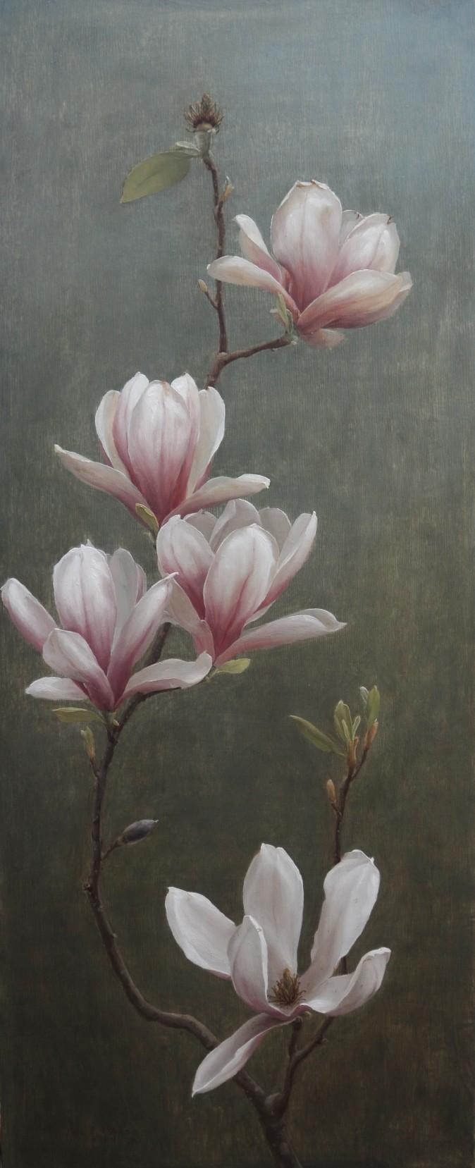 "Magnolia," 2017, by Katie G. Whipple. Oil on wood, 30 inches by 12 inches. (Courtesy of Katie G. Whipple)