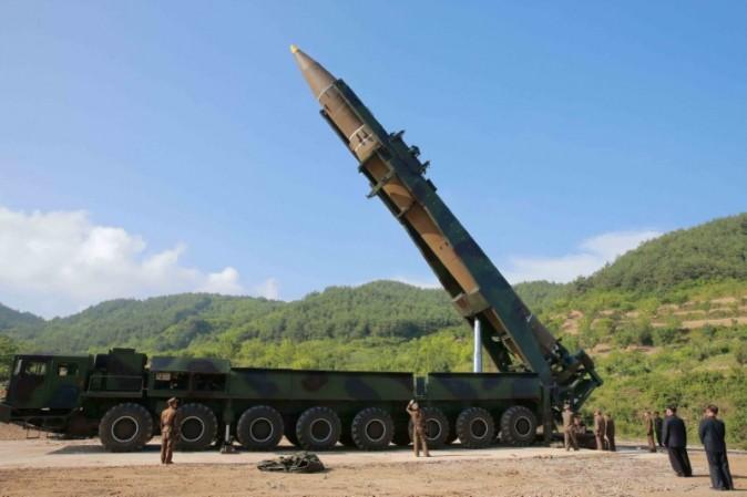 The intercontinental ballistic missile Hwasong-14 in this undated photo released by North Korea's Korean Central News Agency (KCNA) in Pyongyang on July, 4 2017. (KCNA/via Reuters)