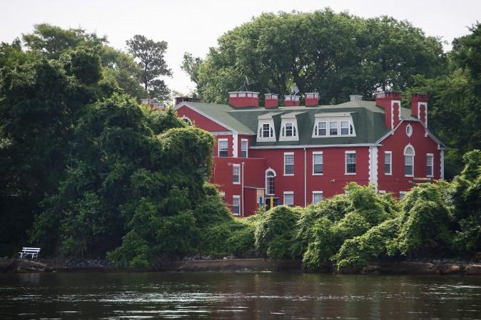 Part of the Russian Federation's riverfront compound is seen from the water on Maryland's Eastern Shore in Centreville, Maryland on June 16, 2017. (Jim Watson/AFP/Getty Images)