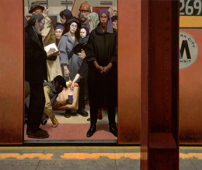 "Underground, Together," 1996, by Harvey Dinnerstein. Oil on canvas, 90 inches by 107 1/4 inches. (Courtesy of Harvey Dinnerstein)